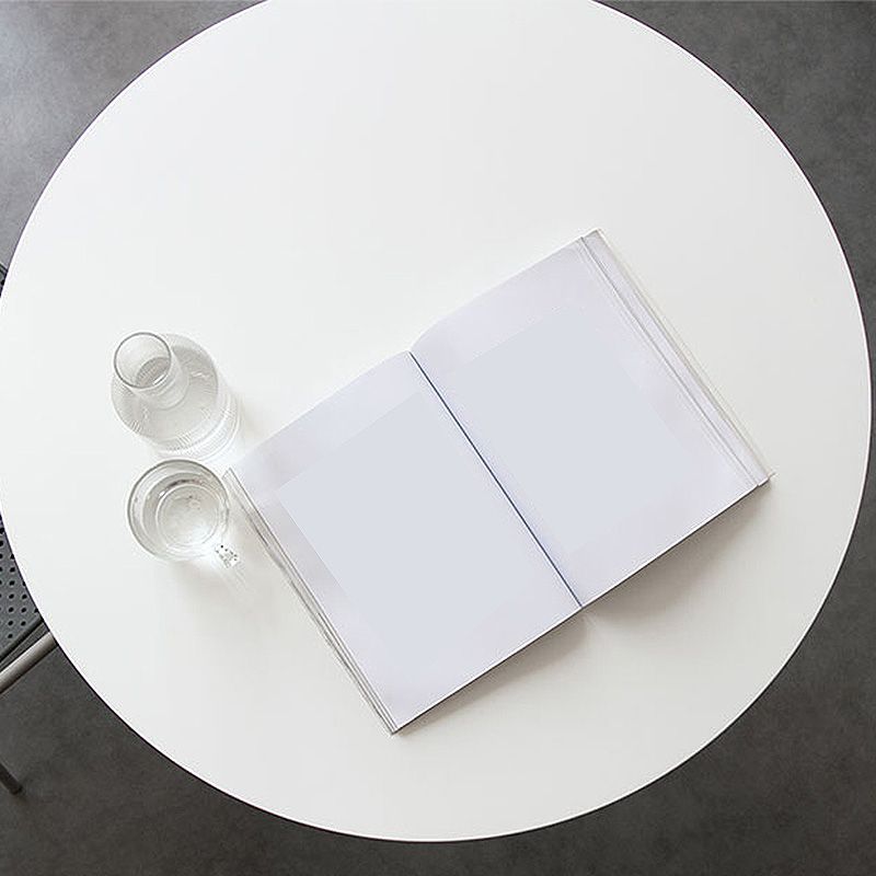 29.1"H Round Solid Color Slate Coffee Table 1 Single Modern Cocktail Table