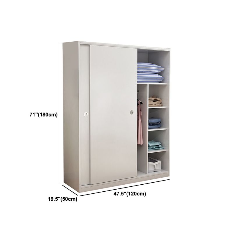 Two Doors Wardrobe Armoire Modern Engineered Wood Wardrobe Closet