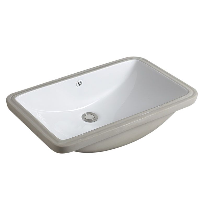 Modern Undermount Vanity Sink Porcelain Shut-Off Valve Included Bathroom Sink