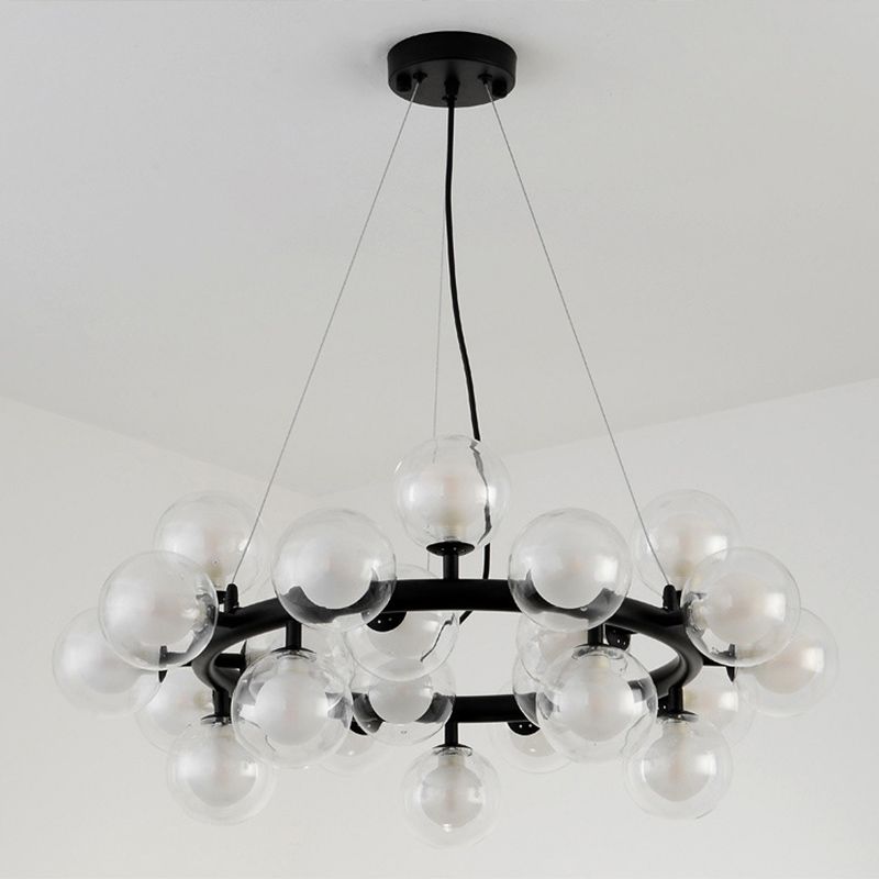 Contemporary Circular Chandelier Lights Glass Pendant Ceiling Lights for Living Room