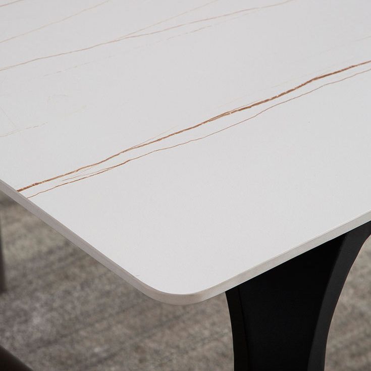 Modern 1/4/5/6/7 Pcs White Dining Chairs Set Sintered Stone Dining Room Set