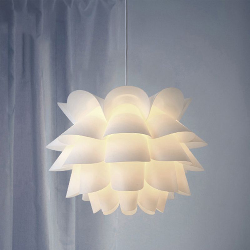 15 "/18"/20.5 "Lampada a soffitto a sospensione di loto bianco moderno 1 luce a sospensione acrilica Light