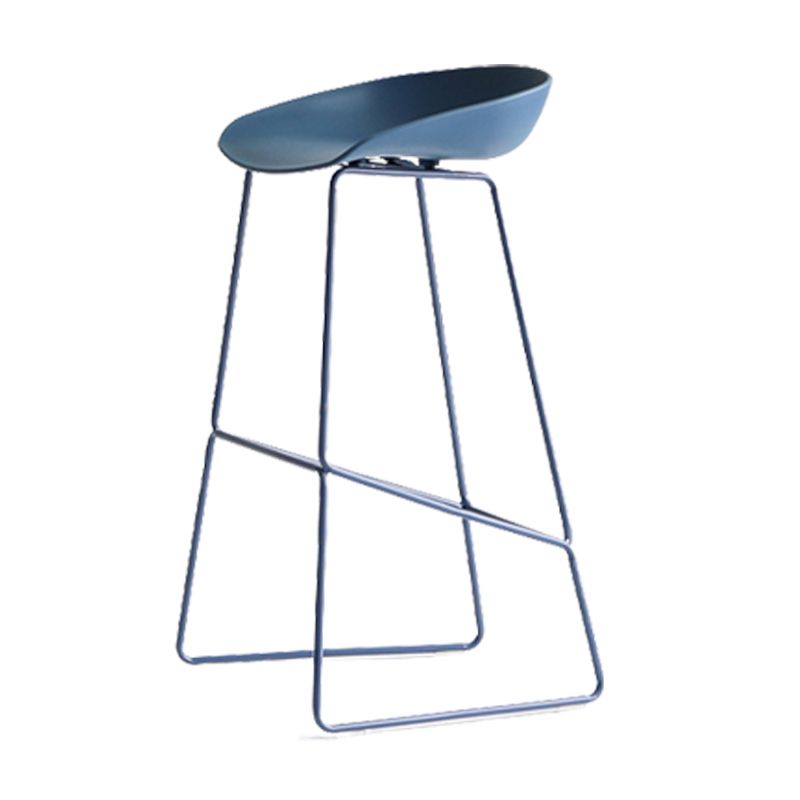 Plastic Bucket Seat Bar Stools Scandinavian Bristol Stool with Iron Base