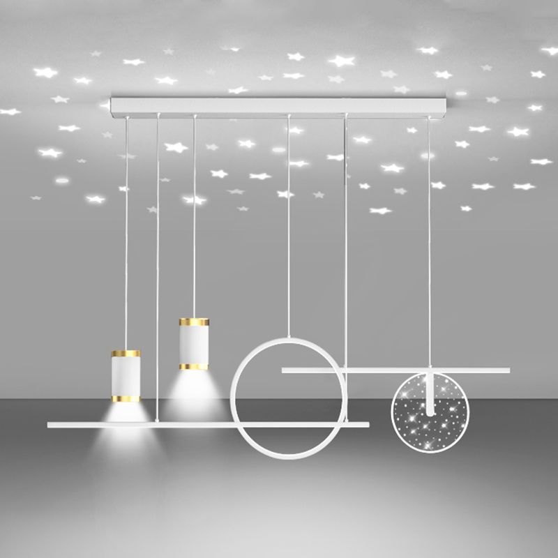 Modern Simple Metal Hanging Lamp Circle Shape Island Light Fixture for Living Room