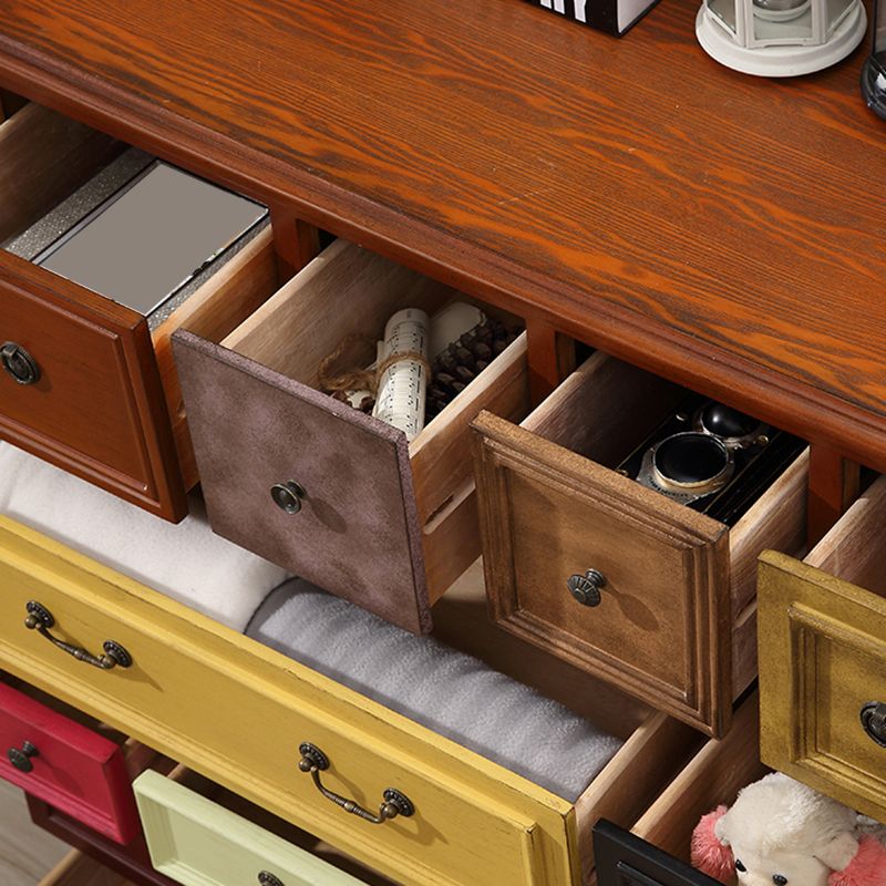 Nautical Bedroom Wooden Storage Chest Vertical Chest with Drawers