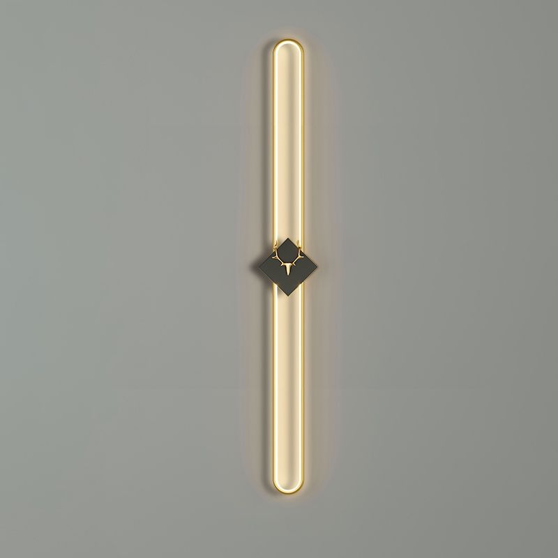 Oval Shape Metal Wall Light Modern Style 1 Light Wall Mounted Light Fixture