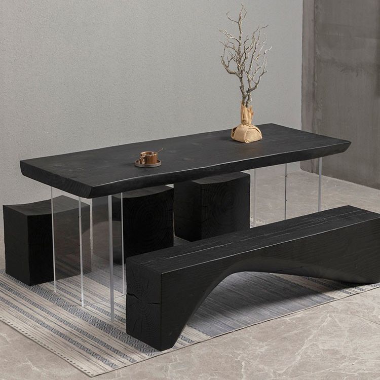 Modern Black in Solid Wood Counter Table Specialty Dining Table for Kitchen