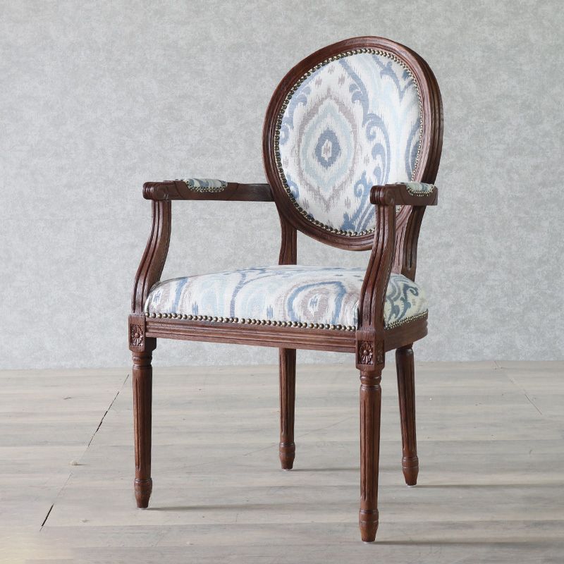 Ensemble de Table à manger en tissu de ferme, chaise d'appoint à dossier King Louis de 38 pouces de hauteur avec base en bois pour Restaurant