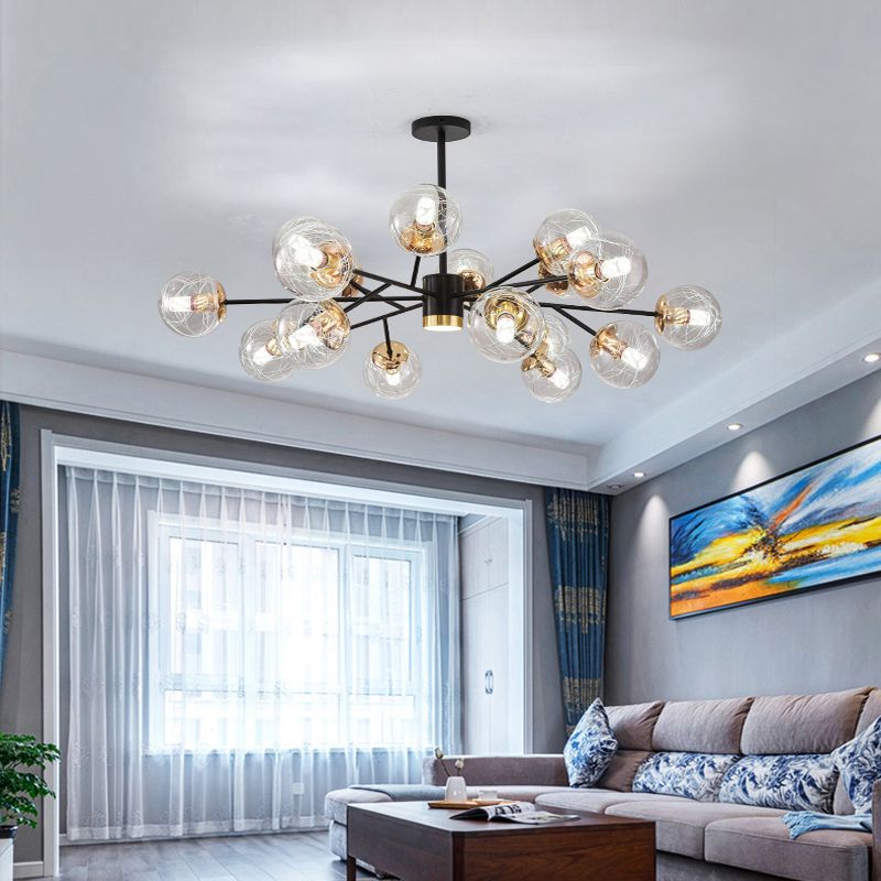 Contemporary Wrought Iron Hanging Chandelier Ceiling Hanging Light Fixture