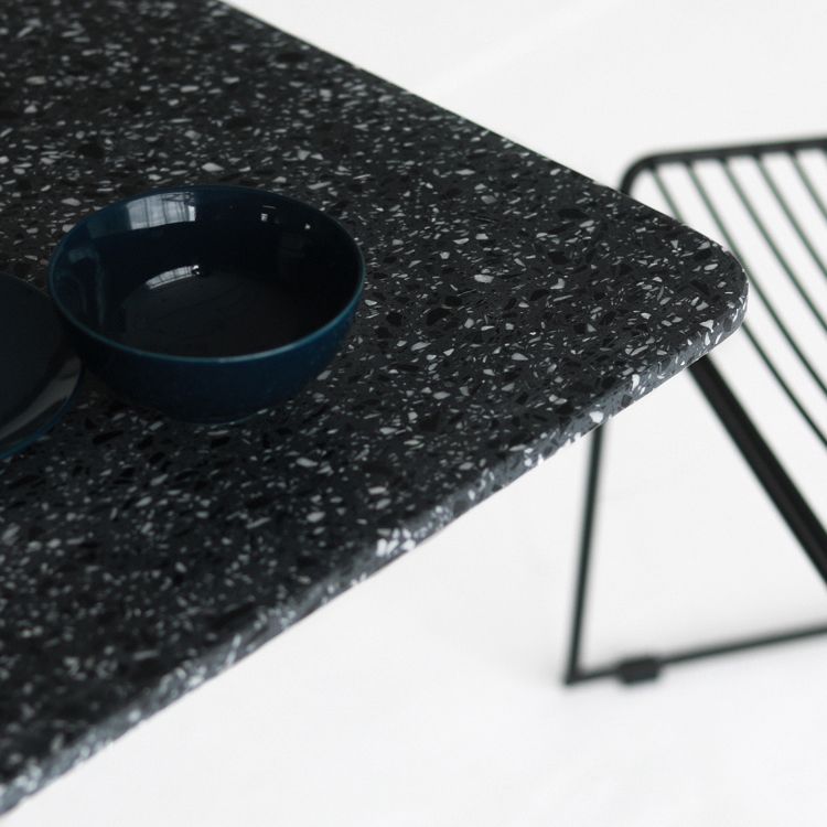 Vierkante voetstuk eettafel Stenen eettafel in industriële stijl voor thuis