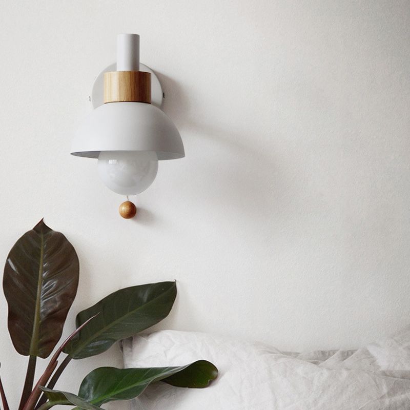 Contemporary Wood Wall Light Polish Finish Lighting for Dining Room