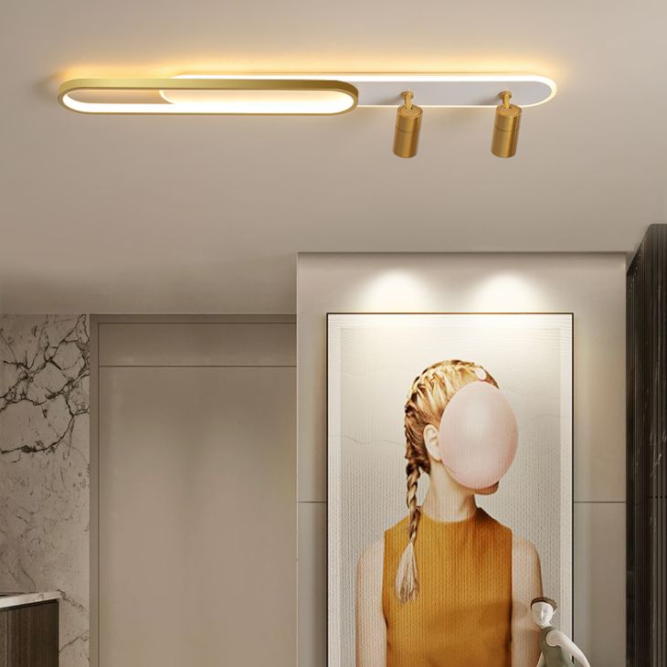 Metal Flush Mount Modern Linear Ultra-thin Ceiling Light Fixture for Hallway