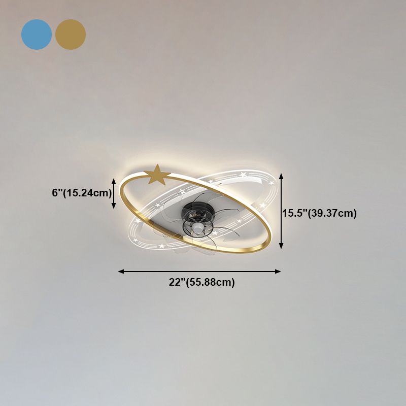 Metall Geometrische Flush Mount Lüfter Leicht modern