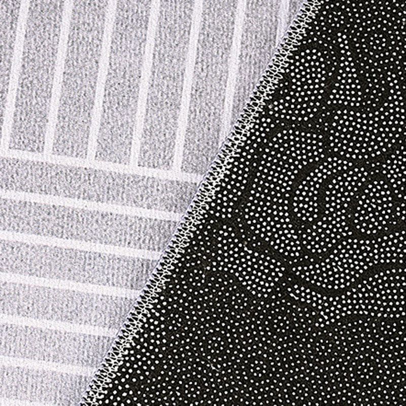 Black Modern Area Carpet Abstract Pattern Polyester Area Rug Non-Slip Backing Rug for Home Decor