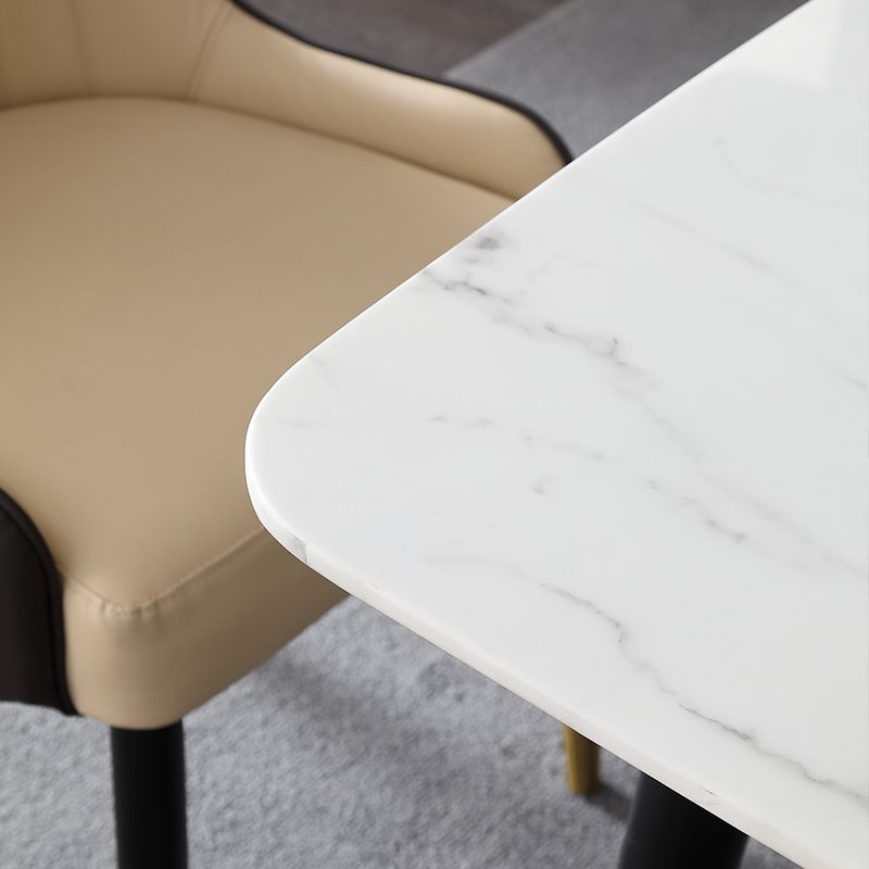 Modern Rectangle Sintered Stone Table Set 1/2/4/5/7 Pieces Dining Set