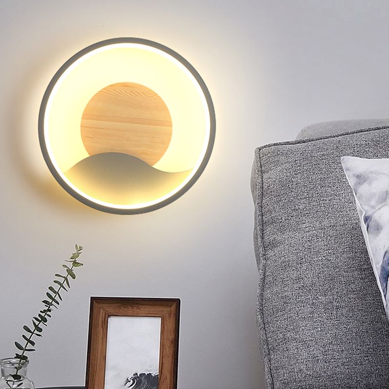 Modern Style Wall Mount Light LED Round Shape with Silica Gel Shade for Bedroom