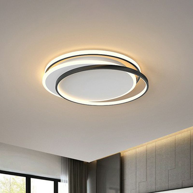 Metallic Ring Flush Light Modern Style LED Flush Ceiling Light Fixture for Bedroom