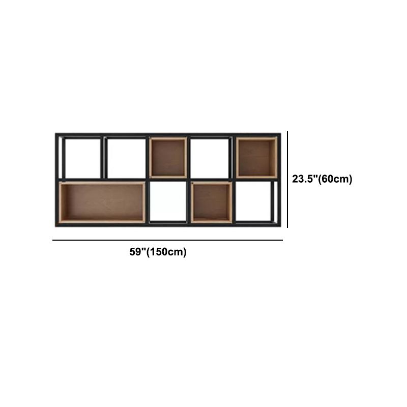 Industrial Style Bookcase Wall Mounted Bookshelf for Office and Study Room