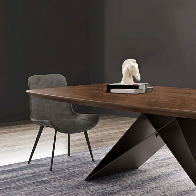 Industrial Dining Table Rectangle Wooden Top Dinner Table for Dining Room