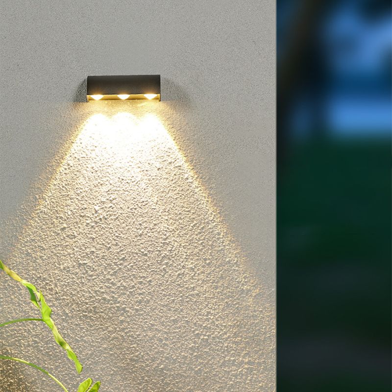 3-Light White/Black Wall Mounted Sconce Shaded Wall Light for Outdoor