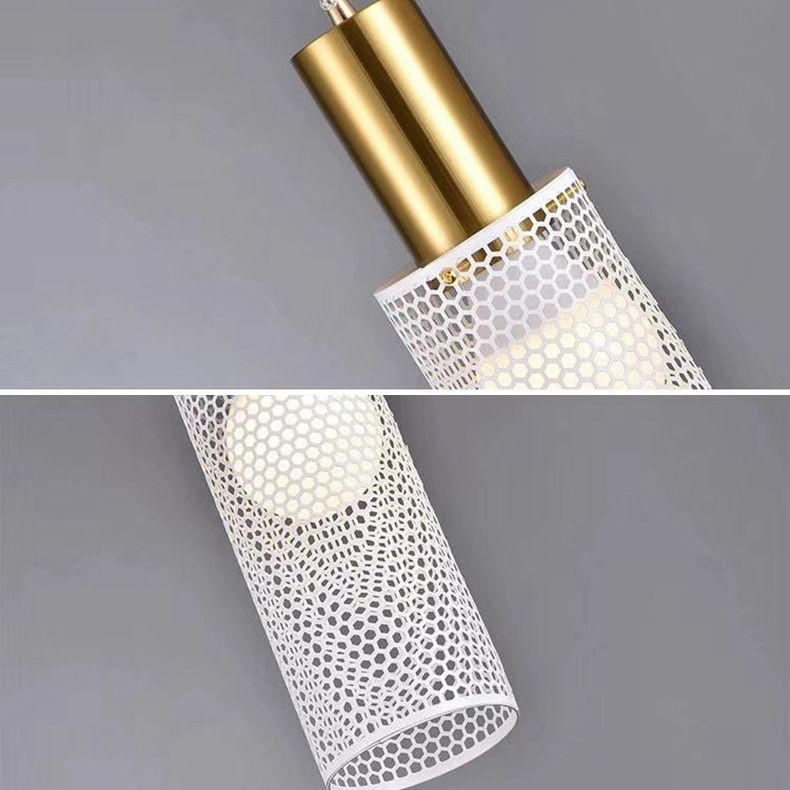 Witte honingraat hanger lamp postmodern 1-licht metaalhanglicht voor slaapkamer