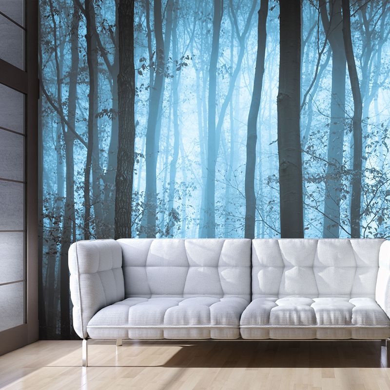 Photography Forest at Dawn Mural Large Wall Decor for Bedroom, Custom Size Available