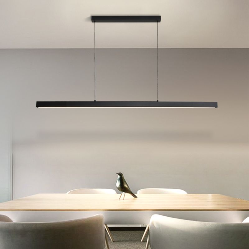 Metal 1-Light Contemporary Pendant Lights Linear Pendant Light Fixture with Acrylic Shade