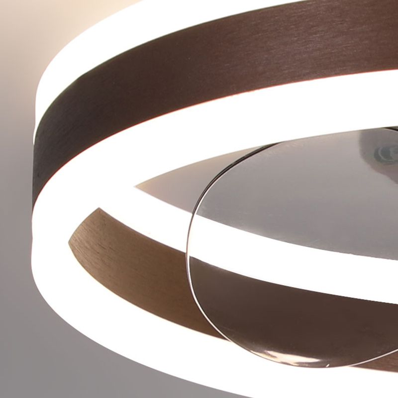 Round Shape Metal Ceiling Fan Modern Style 1 Light  Ceiling Fan Lamp