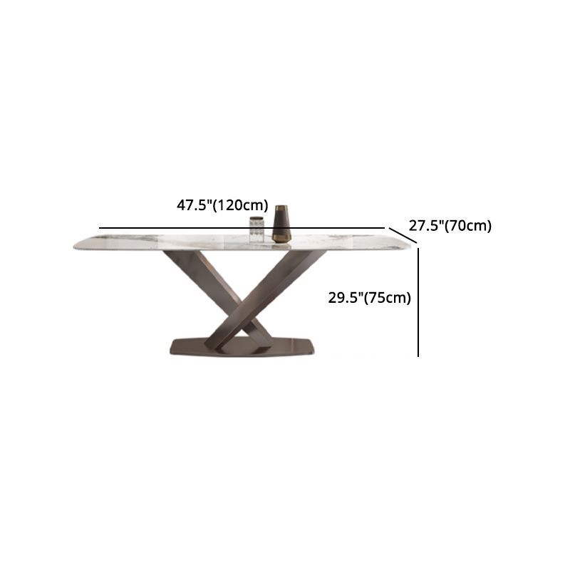 Modern Sintered Stone Top Dining Set Rectangle 1/4/5/6/7 Pieces Dining Room Table Set