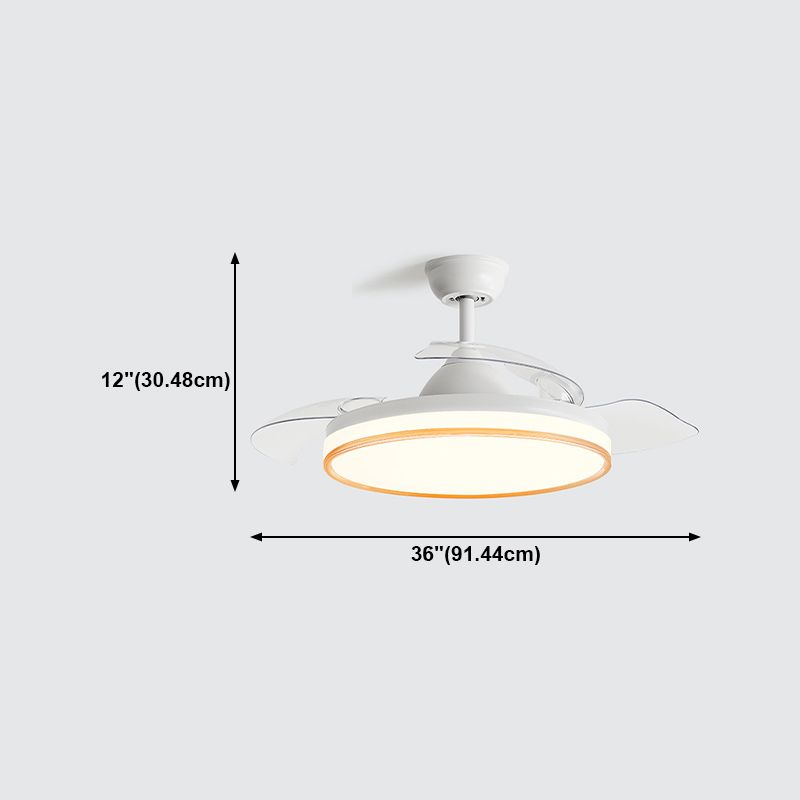 LAME MODERNE INVISIBLE FAN lampe à manger Circulaire LED Semi Flush Plafond Light