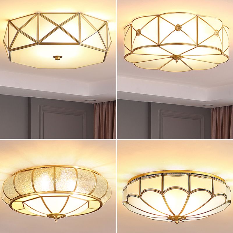 Glass Shaded Ceiling Light Fixture Modern LED Ceiling Flush Mount