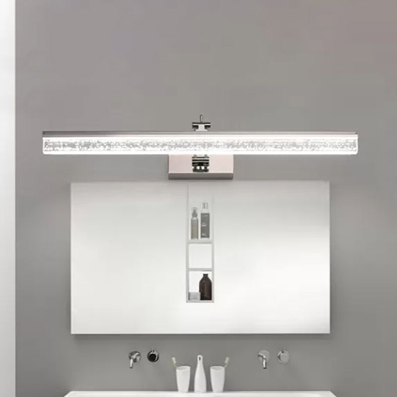 Éclairage de vanité à LED linéaire en acrylique moderne la lumière des applications réglables chromées en lumière chaude / blanche, 16 "/23,5" /31,5 "de large