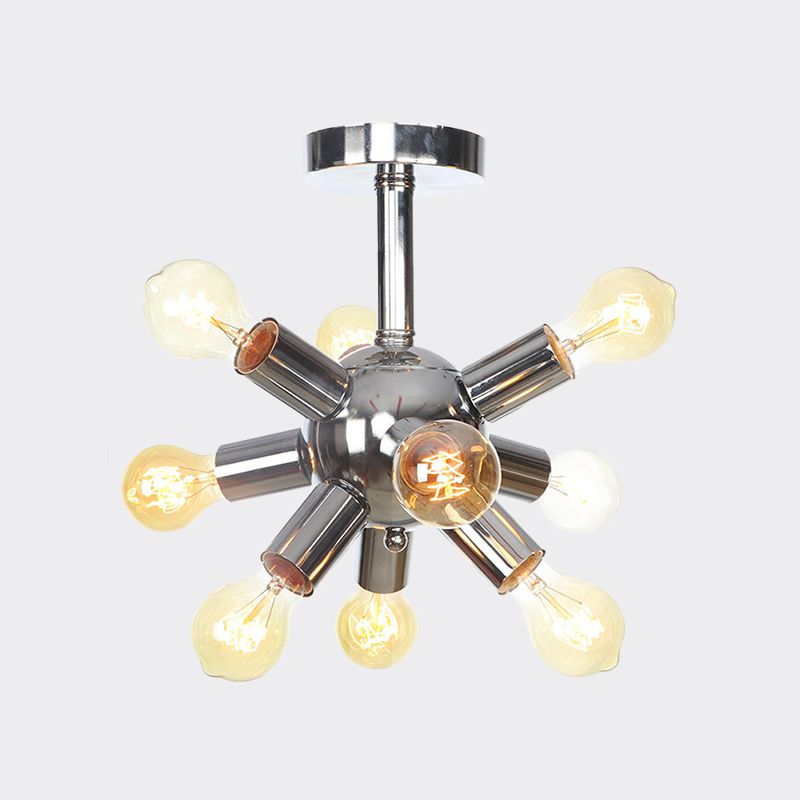 Chroom/gouden Sputnik semi-inbouw vintage ijzer 6/9/12 lichten restaurant verzonken plafondlamp armatuur