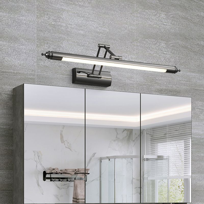 Acrylic Cylinder Vanity Mirror Light 1 Light Modern LED Wall Lighting in Black