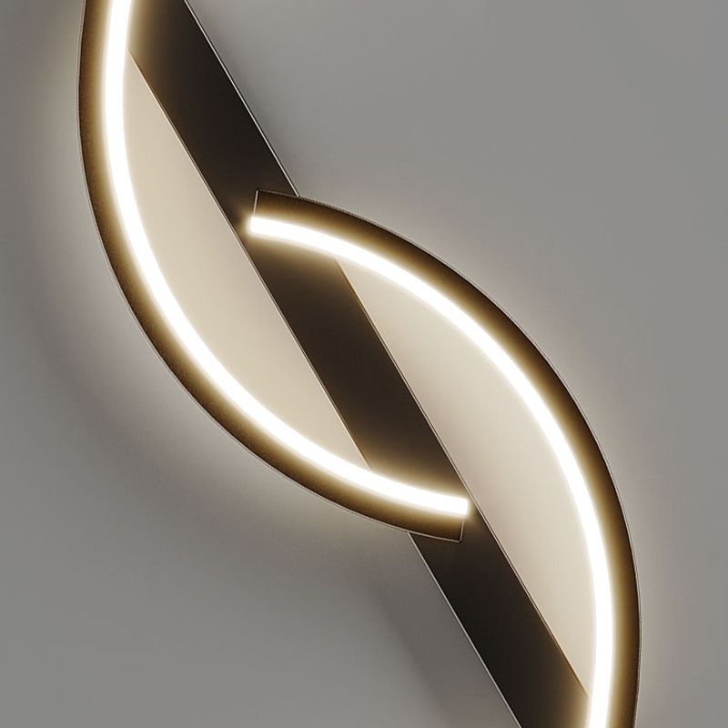 Linear Shape Metal Wall Light Modern Style 2 Lights Wall Light Sconce in Black