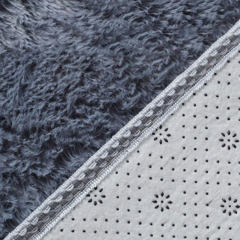 Round Dark Color Solid Rug Polyester eigentijdse anti-slip achterste binnenvleed tapijt voor woonkamer