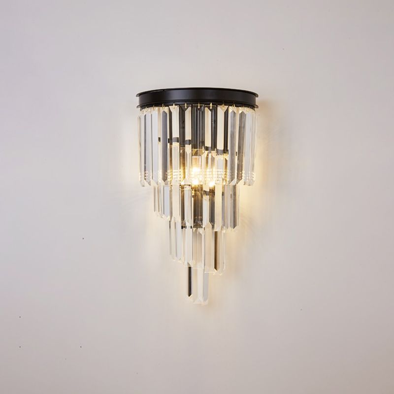 Crystal Wall Sconce 1 Light Modern Style Wall Mount Lamp with Metal for Bedroom