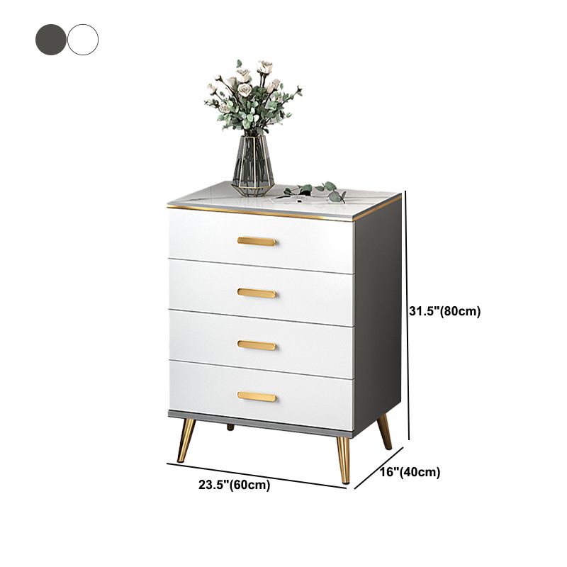 15.74" Wide Modern Accent Chest White Wooden Chest with Drawers
