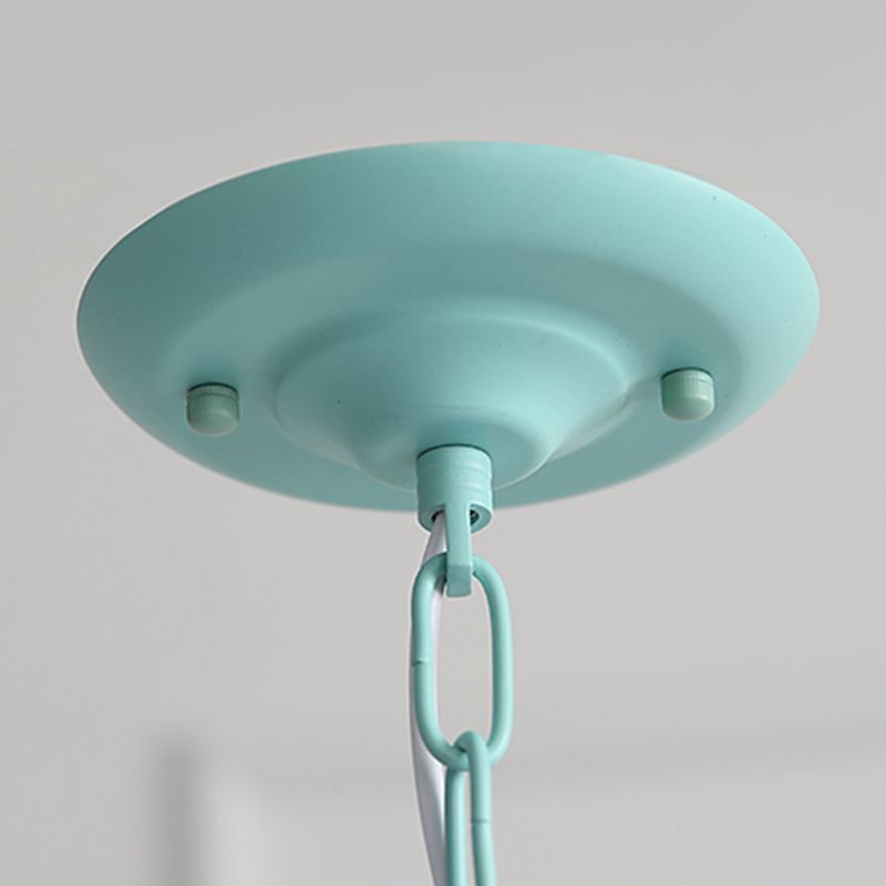 Modern Macaron Style 8-ligths Chandelier Lamp Flower Shade Simplicity Pendant Light for Bedroom