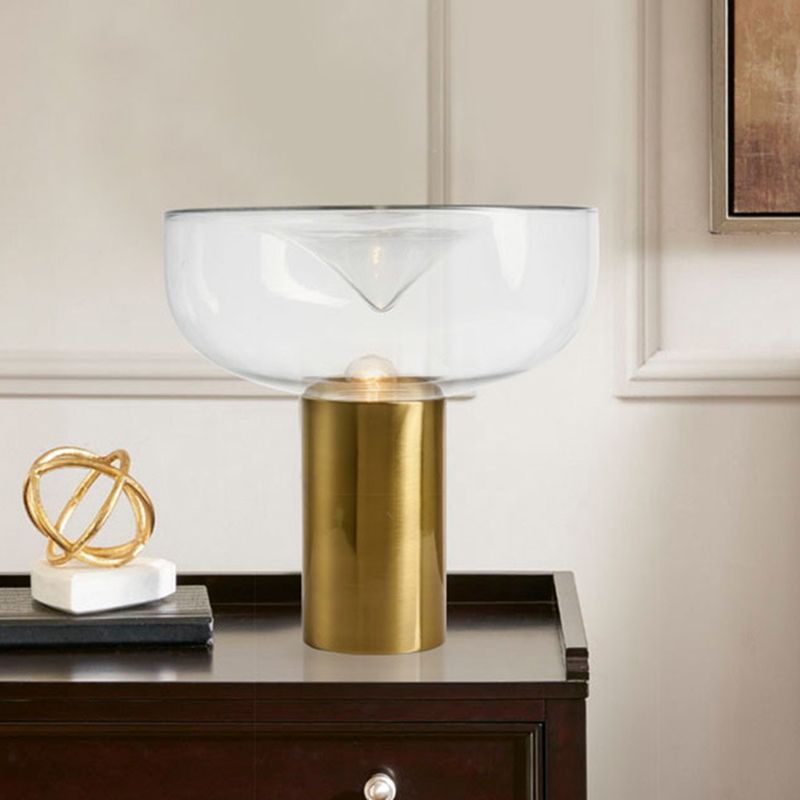 Lampe de table en verre de forme ronde, style moderne, 1 lampe de table