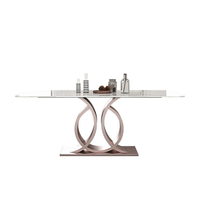 Nordic Glam Rectangle Sintered Stone Dining Table Set 1/4/5/6/7 Pieces Set