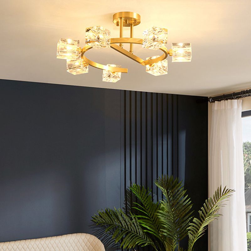 Carré près de l'éclairage du plafond luminaire en cristal moderne