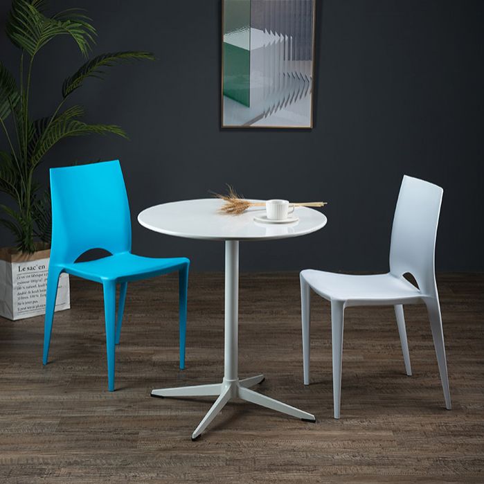 Plastic Scandinavian Kitchen Dining Room Chair Open Back Side Chair