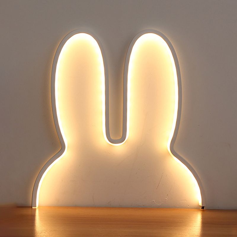 Rabbit Shaped Wall Night Light Cartoon USB Charging LED Wall Sconce
