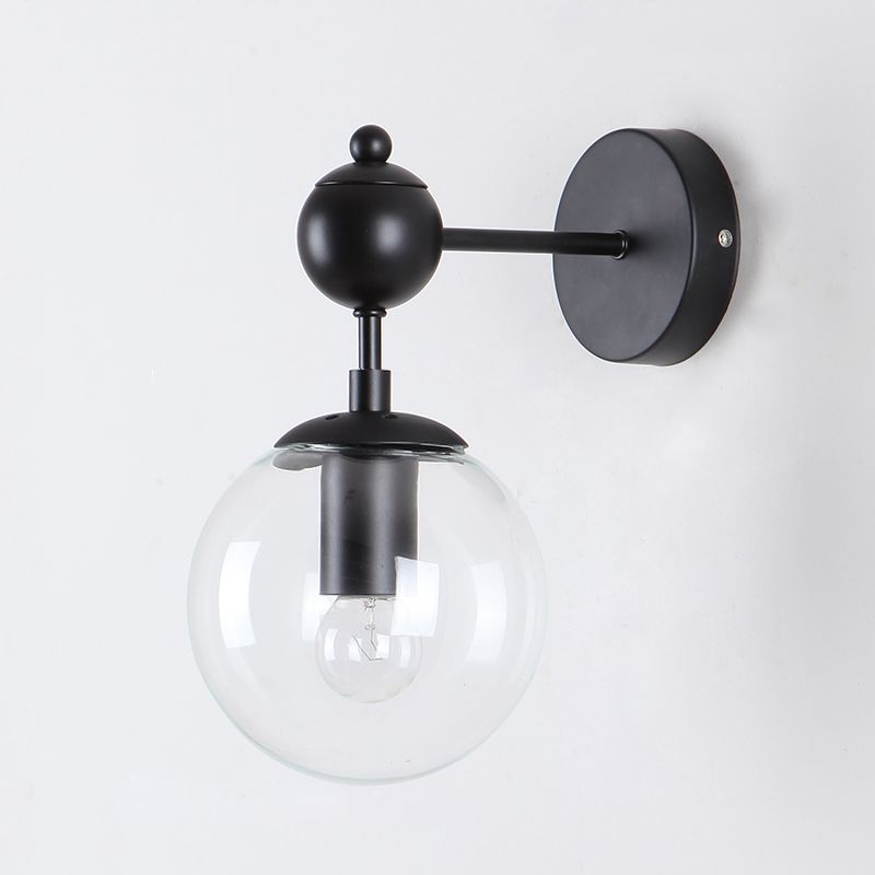 Moderne Stil kugelförmiger Wandmontaglampe Metall 1 Lichtwandbeleuchtung Ideen