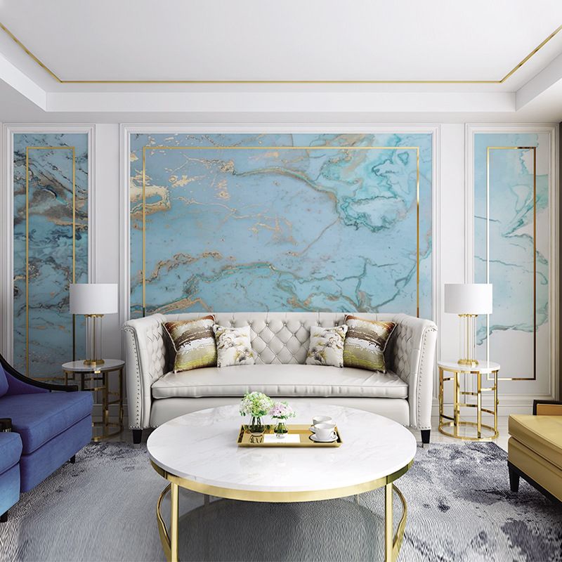 Minimalist Ombre Wall Mural in Blue Guest Room Decor Wall Covering, Made to Measure