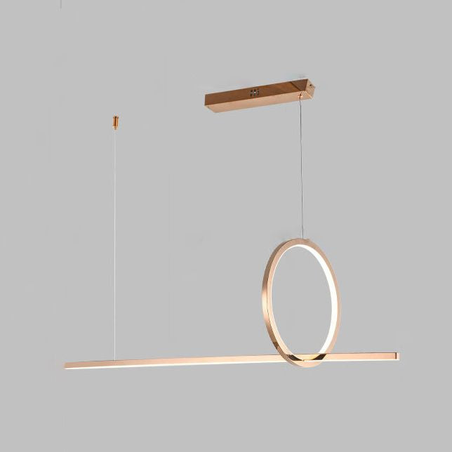 Luces de lámpara de araña de la isla Circle Simplicidad Simply acero inoxidable accesorios de iluminación de lámpara para comedor para mesa de comedor