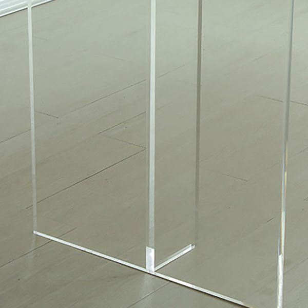 Rectangle Solid Wood Dining Table Modern Acrylic Double Pedestal Table