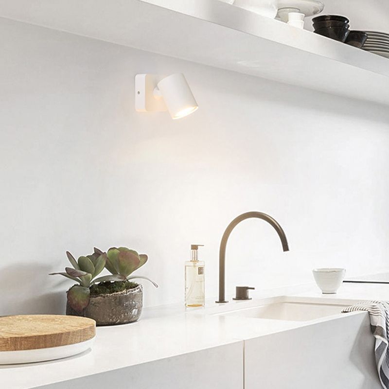 Modern Simple Aluminum Wall Light Rotatable Cylinder Shape Wall Lamp for Living Room
