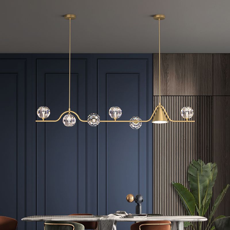 Modern Style Ball Shape Island Pendants Crystal Pendant Lights for Dining Room